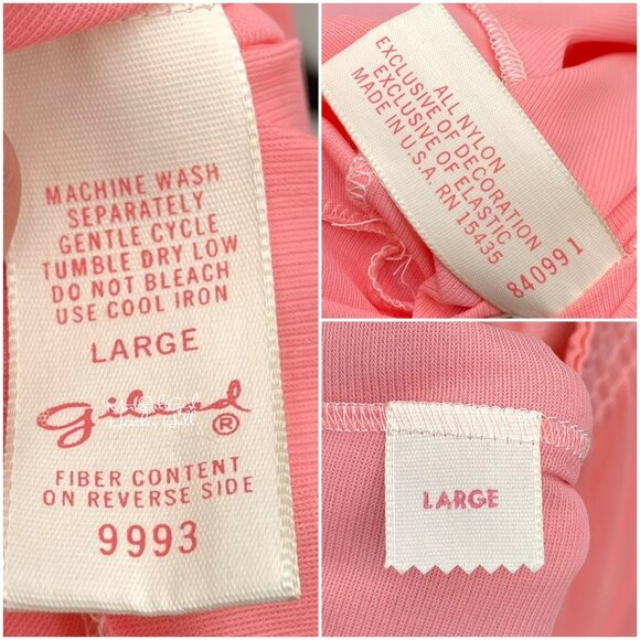 Vintage Gilead Coral & Gray Lace Trim 2-Piece Ensemble Ankle Lounge Set USA Made - Picture 10 of 10